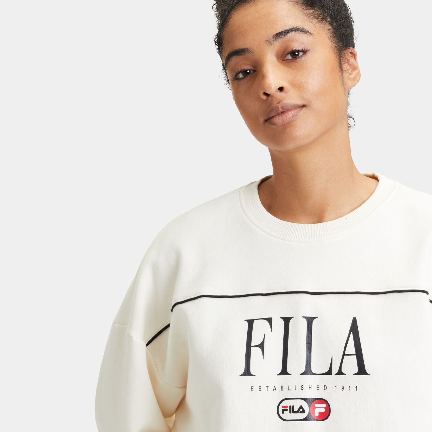 Fila LEWISTOWN crew sweat Antique White white FILA Official