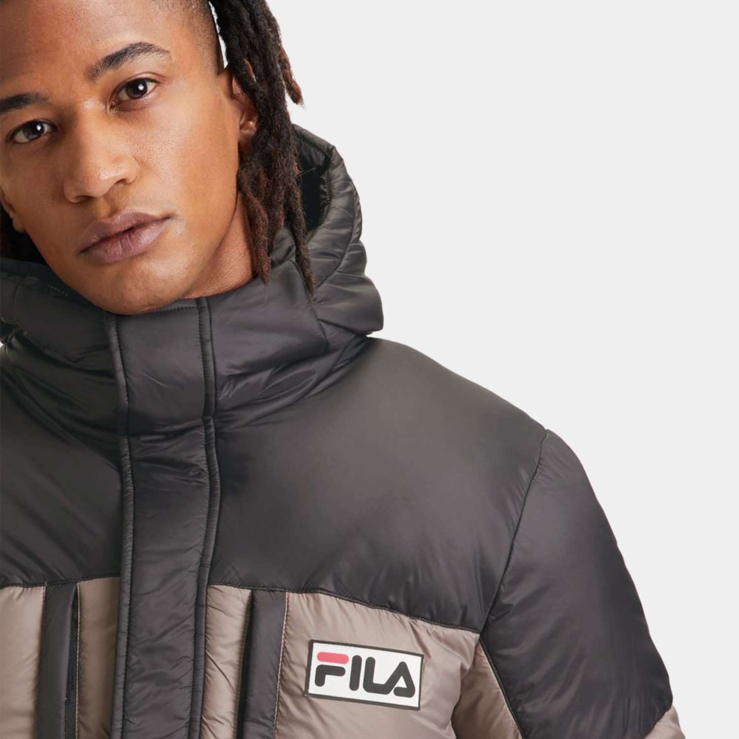 Fila LICHTENAU heavy puff parka deep taupe-black Bild 4